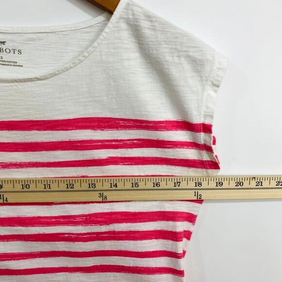 Talbots Sleeveless Top Women's Small White Striped Round Neck Shirt 100% Cotton - Picture 9 of 10